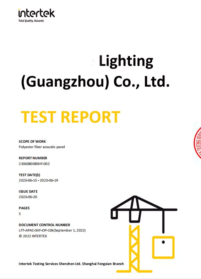 Báo Cáo Thử Nghiệm Tấm Cách Âm NSV Lighting ASTM E84